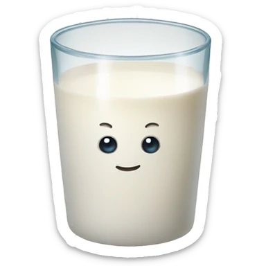 Glass eith milk sticker