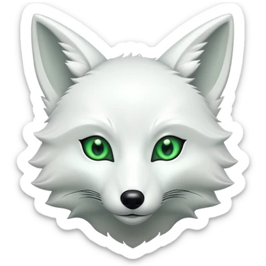 White foxes with green eye love alien sticker