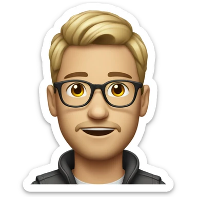 realistic young man hipster sticker