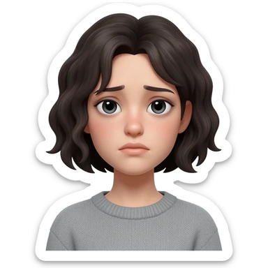 Mirada de una chica con ojeras y mirada cansada sticker