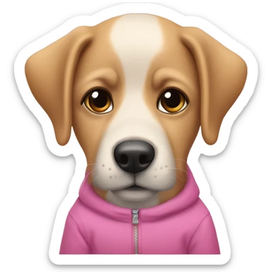 Haz un perro salchica con suéter rosa por favor  sticker