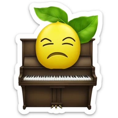 lemon juice on a piano sticker