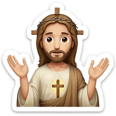 Jesus’s hands after the crucifixion while a hole in each hand sticker