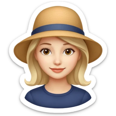 A realistic portrait of a woman wearing a stylish hat, soft shadows on her face, gentle smile, natural skin texture, cinematic lighting
 sticker