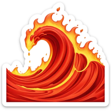 red lava wave sticker