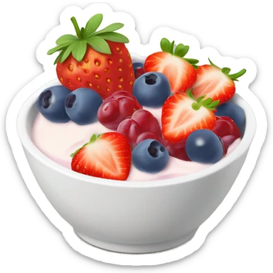 fruit yogurt bowl with strawberries and grapes sticker
