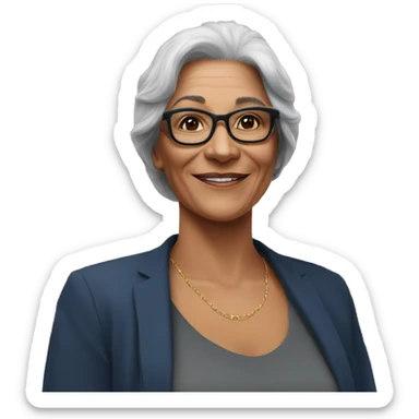 Mujer de 50 años con gafas en la catedral de leon sticker