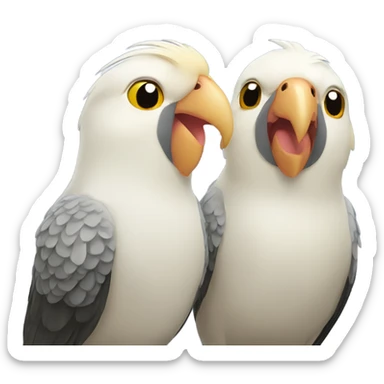 two cockatiel birds together sticker