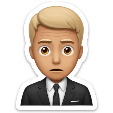 Dude being scared but nonchalant in a suit sticker