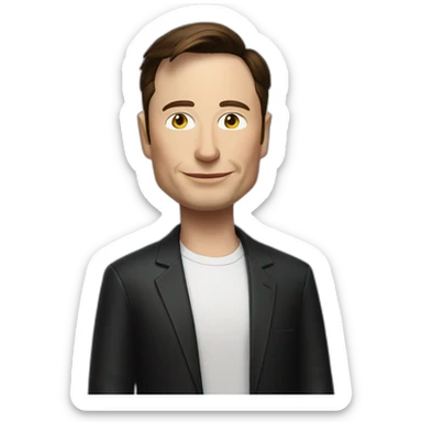 Elon musk in steve jobs outfit sticker