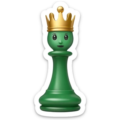 green chess piece queen sticker