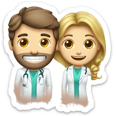 dentista hombre y dentista mujer sticker