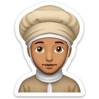 Muslim man caramel skin wearing a bonnet sticker