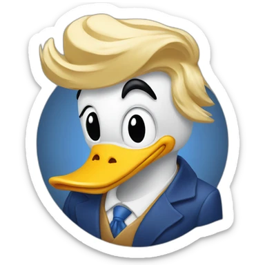 Donald Trump as Donald Duck sticker