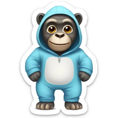 Cute Gorilla Wearing A Onesie sticker