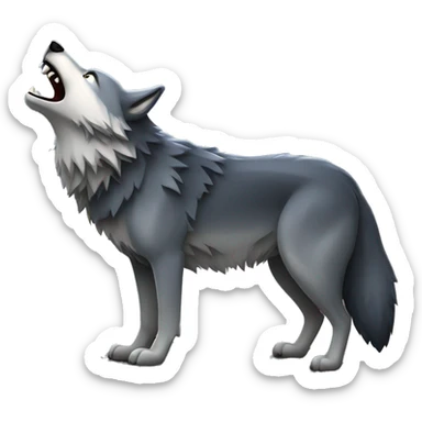 wolf howling under the full moon sticker