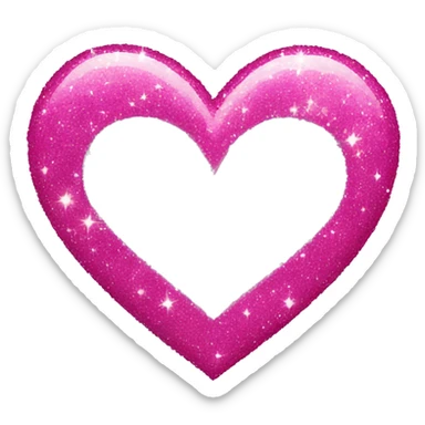 Pink sparkly heart sticker