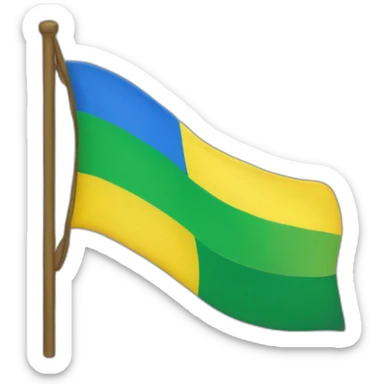 flag with yellow, blue and green colors  sticker