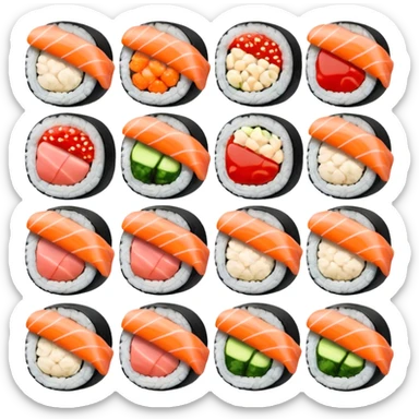 Sushi rolls with sauce restaurant style  sticker
