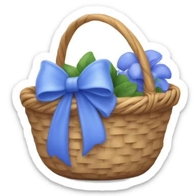 Basket with a Periwinkle bow  sticker