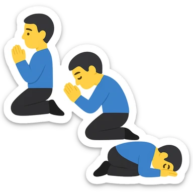 Convert the image into a single simple and clear emoji featuring the three male lay-down action poses together. Use a clean emoji style with a transparent background, focusing on clarity and simplicity. sticker