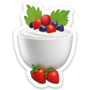 fruit yogurt bowl with strawberries and grapes sticker