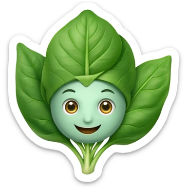 Spinach with eyes and smile without human face sticker