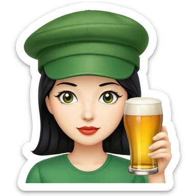 St Patrick’s day woman with black hair  sticker