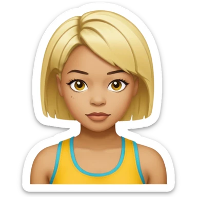 Tionne T-Boz Watkins short blonde hair, yellow tank top sticker