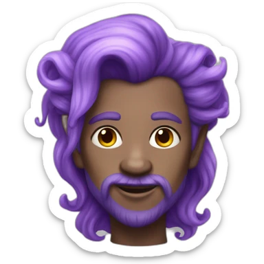 purple-skinned pointy-eared rainbow-haired giant sticker