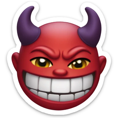Sly smile devil sticker