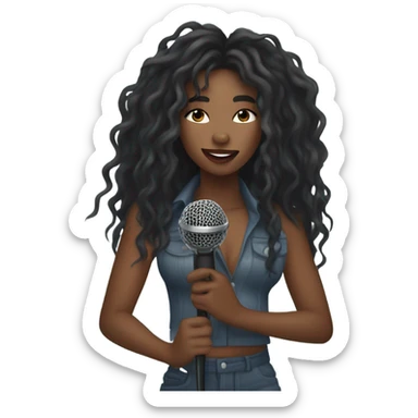 Sza singing her song on a stage and it’s raining sticker