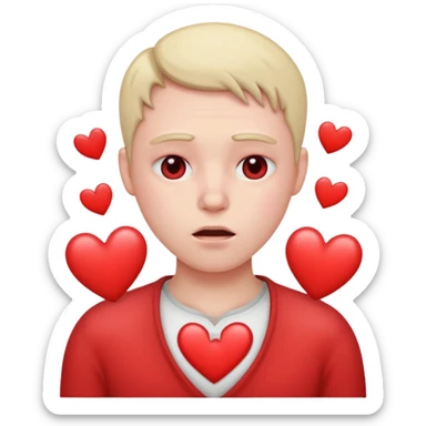 heart thumping out of chest person sticker