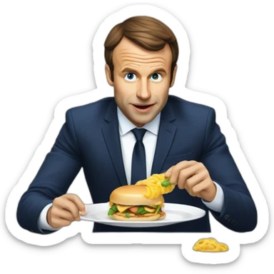 Macron qui mange du cordon bleu sticker