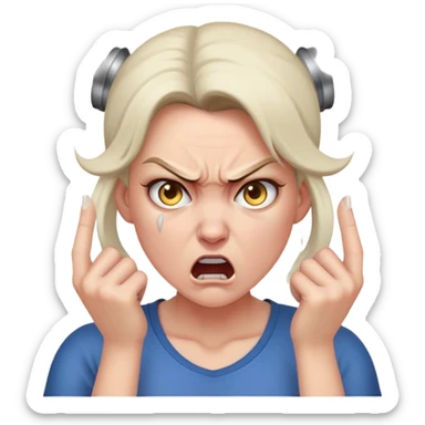 Super pissed off lasy, so angry, steam blowing out ears sticker