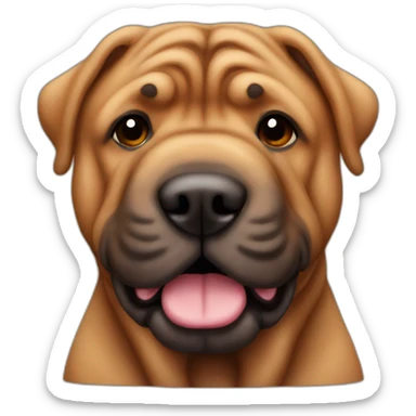brown Sharpei sticker