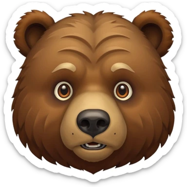 grizzly bear face sticker