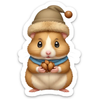 hamster holding nutz ith hat sticker