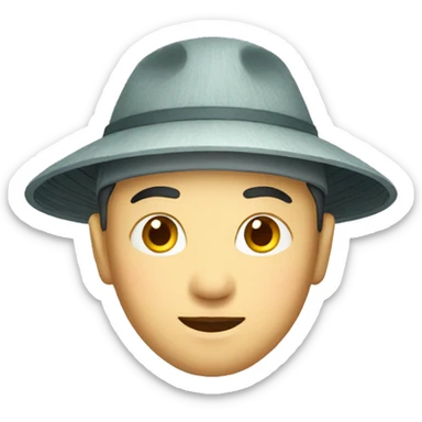 Chinese man with Chinese hat sticker