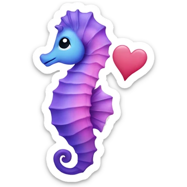 Seahorse with hearts sticker