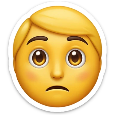 “Emoji with one eyebrow raised and upper lip slightly curled, showing a skeptical or intense expression.” sticker