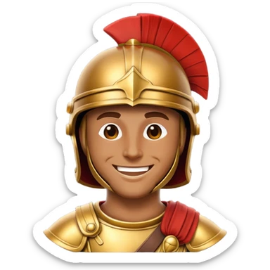 Cinematic Realistic Botero Bronze Roman fat Soldier Emoji. sticker
