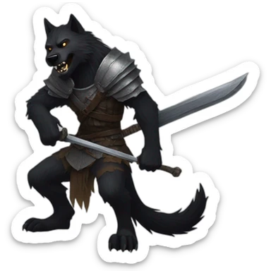 werewolf playing dark souls sticker