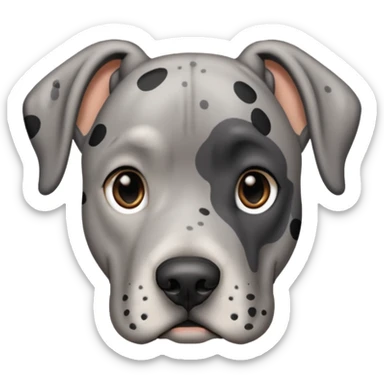 Gray Great Dane with black spots  sticker