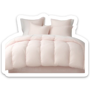 Pale pink comforter and white pillows on bed sticker