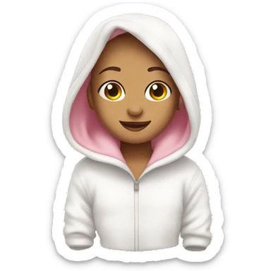 cozy white pink and white sweatshirt sticker