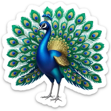 dancing peacock sticker