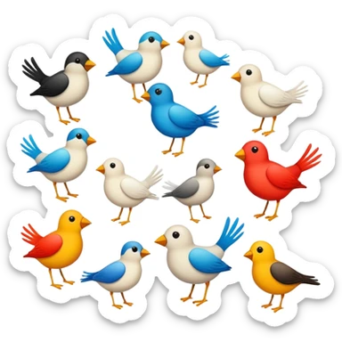 data science flock of birds sticker