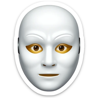 A person with a white mask on their face sticker