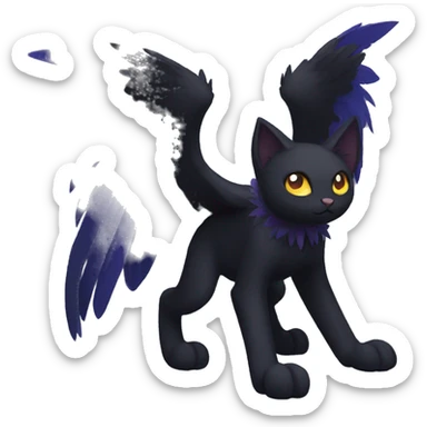 Black Cat Fakemon With Raven Head And Raven Wings sticker